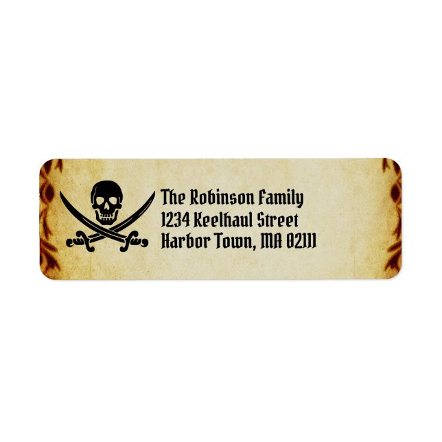 Pirate Themed Customizable Label (Front)