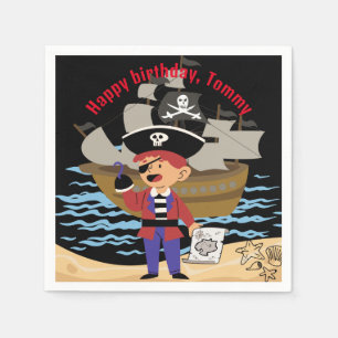 Pirate themed fun paper napkin/ skull & crossbones napkins