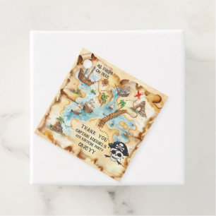 Pirate Themed Treasure Map Birthday Party Favor Tags
