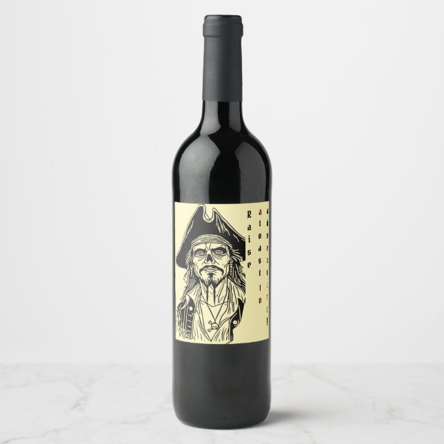 Pirate-Themed with Personalized Advent Wine Label (Front)