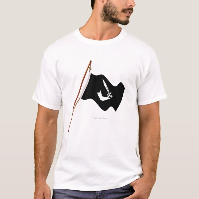 Pirate Thomas Tew Jolly Roger Flag Hoist T-Shirt (Front)