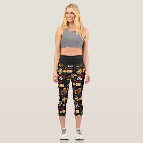 Pirate treasure capri leggings