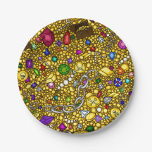 Pirate treasure chest party paper plates