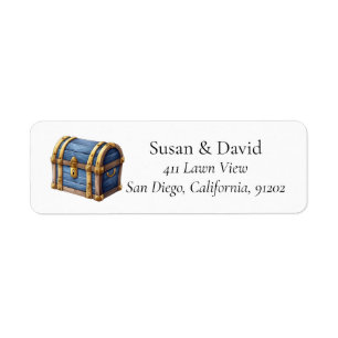 Pirate Treasure Chest Personalized Label