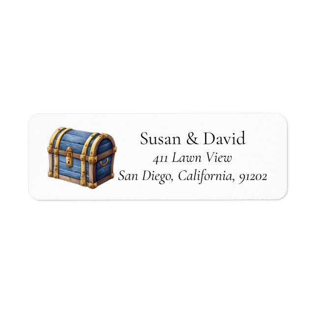 Pirate Treasure Chest Personalized Label (Front)