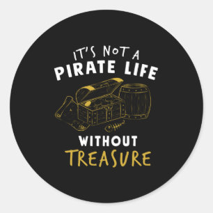 Pirate Treasure Chest Sayings Classic Round Sticker