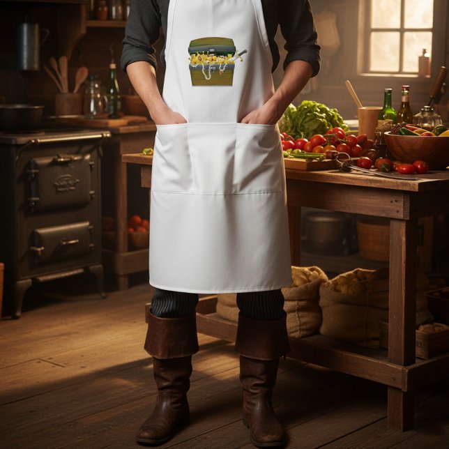 Pirate Treasure Chest with Jewels and Sword Adult Apron (Creator Uploaded)