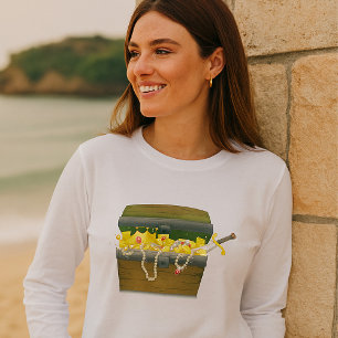 Pirate Treasure Chest with Jewels and Sword T-Shirt