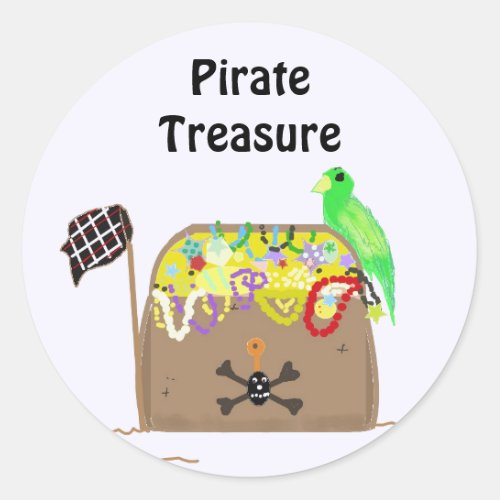 Pirate Treasure Classic Round Sticker