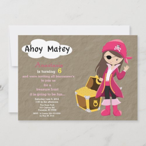 Pirate Treasure Hunt Birthday Invitation