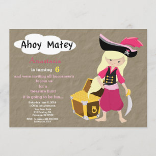 Pirate Treasure Hunt Birthday Invitation