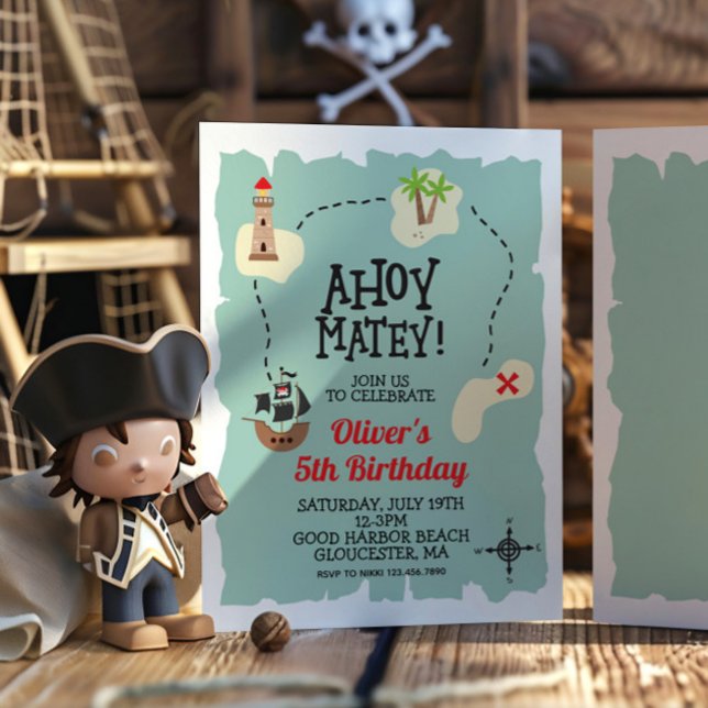 Pirate Treasure map Birthday Invitation (Creator Uploaded)