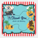 Pirate Treasure Map Birthday Party Favor Stickers