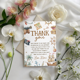 Pirate Treasure Map Birthday Thank You Card