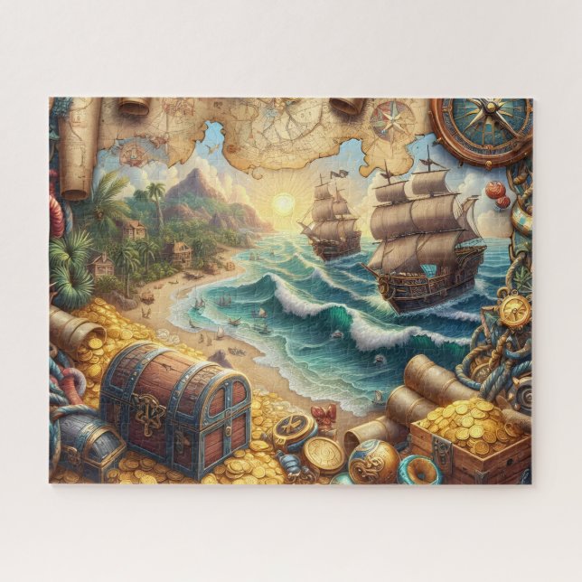 Pirate Treasure Map Jigsaw Puzzle (Horizontal)
