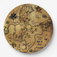 Pirate Treasure Map Paper Plate