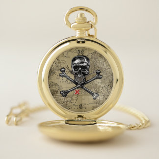 Pirate Treasure Map Pocket Watch