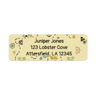 Pirate treasure map Return Address Label