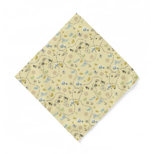 Pirate Treasure Map Storybook Pocket Square Bandana