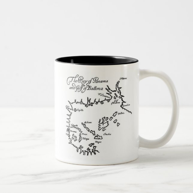 Pirate Treasure Map Two-Tone Coffee Mug (Right)