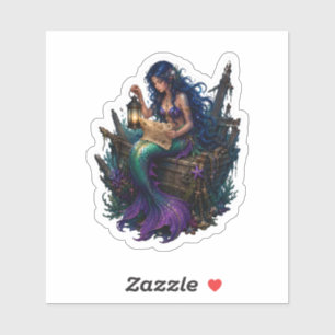 Pirate Treasure Map & Underwater Lantern Siren Sticker