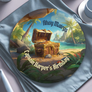 Pirate Treasure & Paradise Island Adventure Paper Plates
