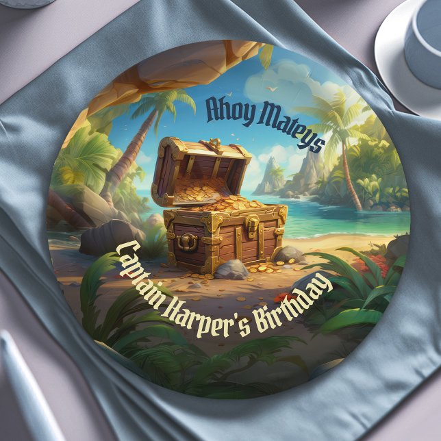Pirate Treasure & Paradise Island Adventure Paper Plates (Creator Uploaded)