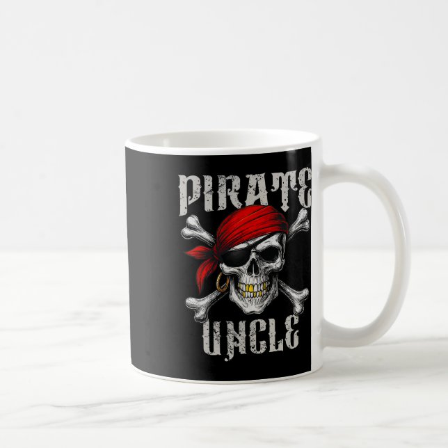 Pirate Uncle Jolly Roger Flag And Skull Crossbones Coffee Mug (Right)