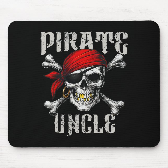 Pirate Uncle Jolly Roger Flag And Skull Crossbones Mouse Pad (Front)
