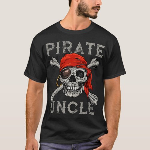 Pirate Uncle Jolly Roger Skull  Crossbones Flag T_Shirt
