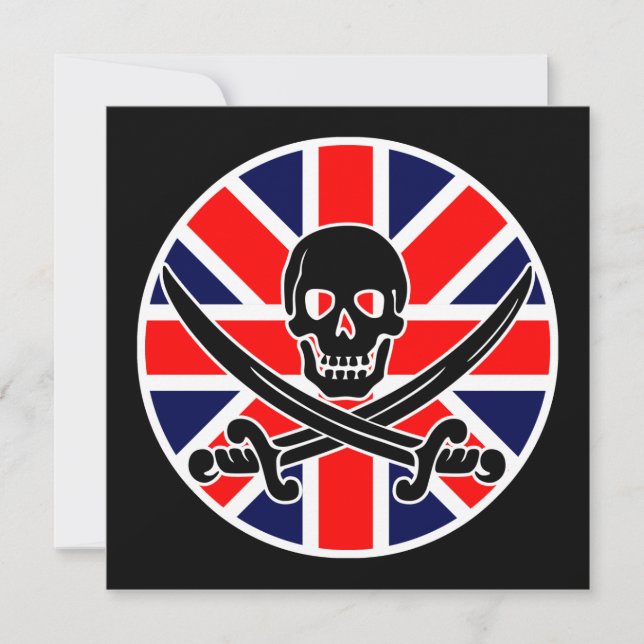 pirate united kingdom flag invitation (Front)