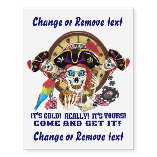 Pirate Very IMPORTANT Read About Design on Bottom Temporary Tattoos