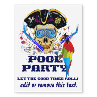 Pirate Very IMPORTANT Read About Design on Bottom Temporary Tattoos