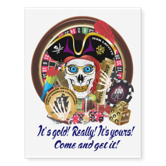Pirate Very IMPORTANT Read About Design on Bottom Temporary Tattoos