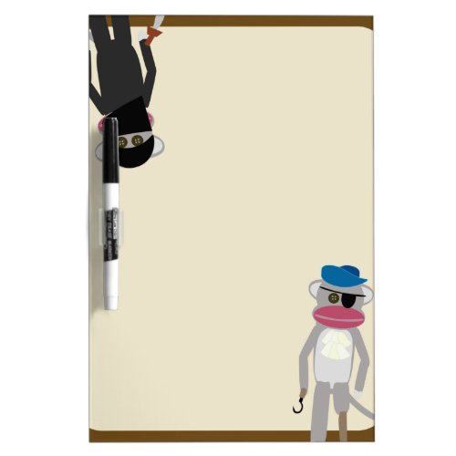 Pirate Vs Ninja Sock Monkey Dry_Erase Board