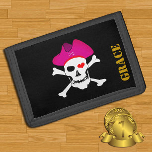 Pirate wallet, Pirates Flag & Captain Grace Tri-fold Wallet