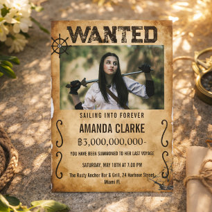 Pirate Wanted Poster Bachelorette Party & Bridal  Invitation