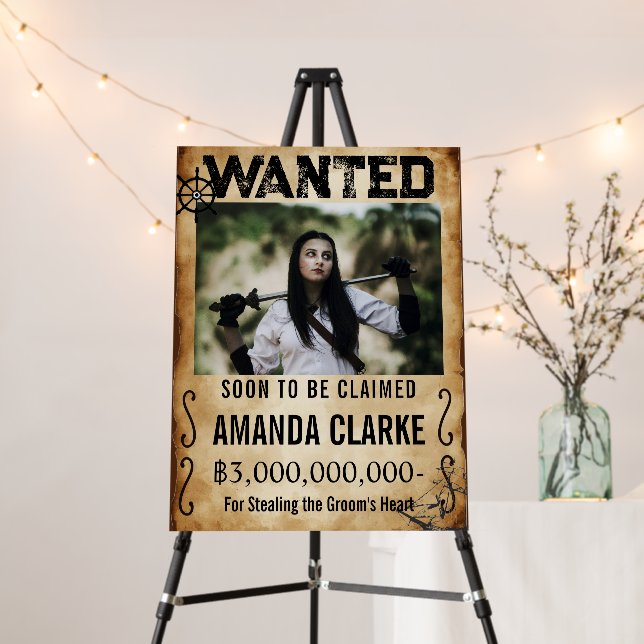 Pirate Wanted Poster Bachelorette Party Welcome (In Situ (Stand))