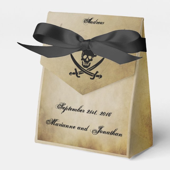 Pirate Wedding Favor Tent Box (Front Side)