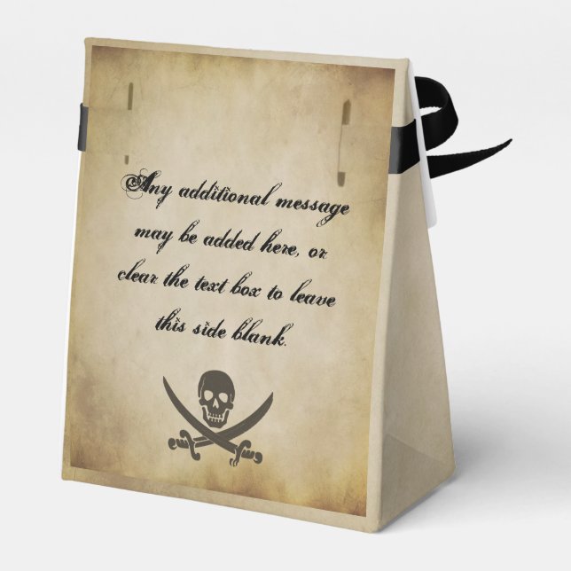 Pirate Wedding Favor Tent Box (Back Side)