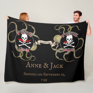 Pirate Wedding Fleece Blanket