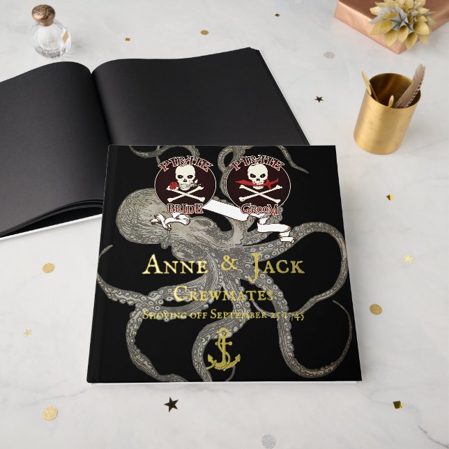 Pirate Wedding Foil Guest Book (Front Open)
