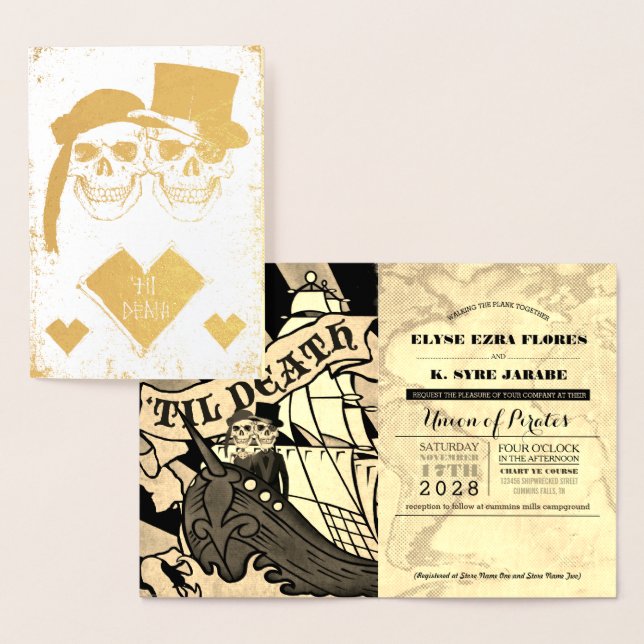 Pirate Wedding Gold Foil Passport Foil Card (Display)