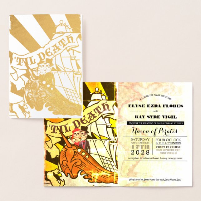 Pirate Wedding Gold Foil Passport Foil Card (Display)