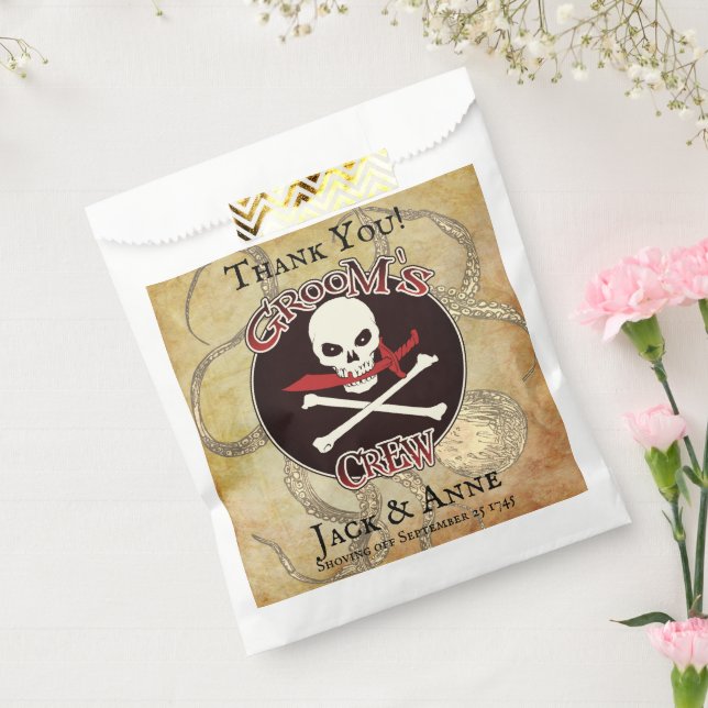 Pirate Wedding Groom's Crew "Thank You" Favor Bag (Sealed)