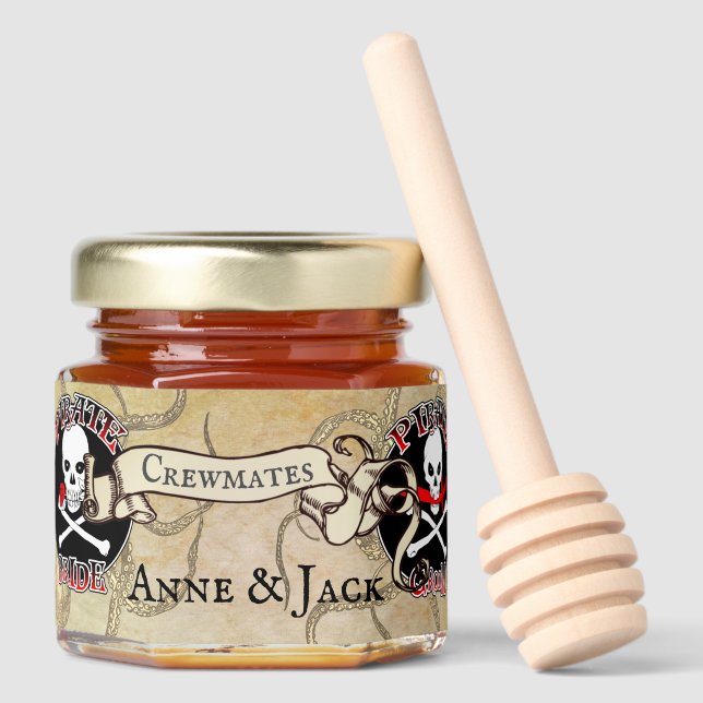 Pirate Wedding  Honey Jar Favors (Front)
