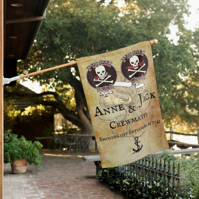 Pirate Wedding House Flag (In SItu)