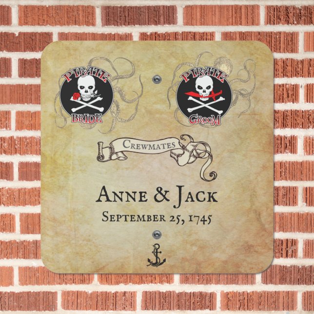 Pirate Wedding Metal Sign (In Situ(Brick))