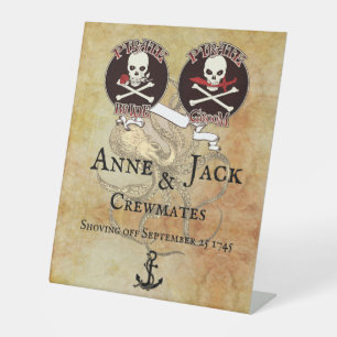 Pirate Wedding Pedestal Sign