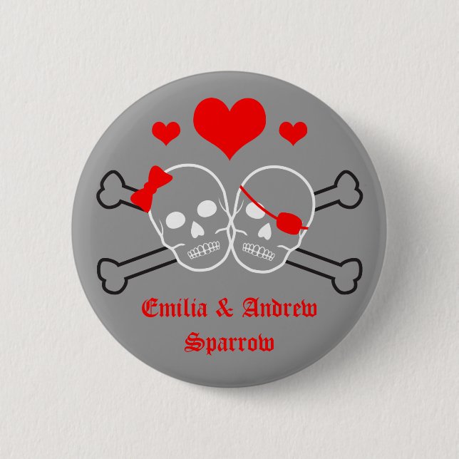 pirate wedding pinback button (Front)